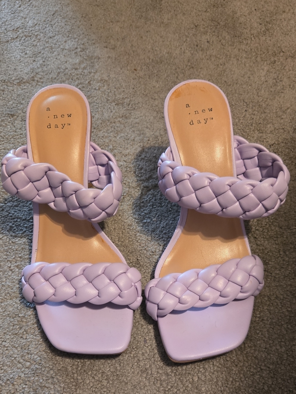 a new day Lavender Braided Double-Strap Slide Heels - Women